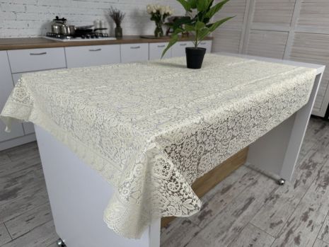 Скатертина вінілова з ажурним малюнком 140*220 см 1507-k-12 Скатертина вінілова з ажурним малюнком 140*220 см 1507-k-12