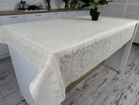 Вінілова скатертина з ажурним малюнком 140*220 см 1507-k-13