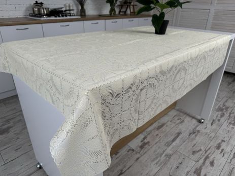 Скатертина вінілова з ажурним малюнком 140*220 см 1507-k-13