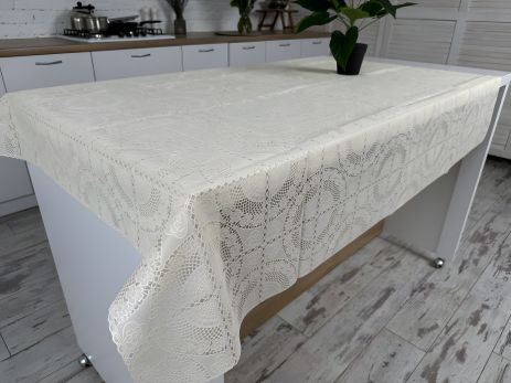 Вінілова скатертина з ажурним малюнком 140*220 см 1507-k-13