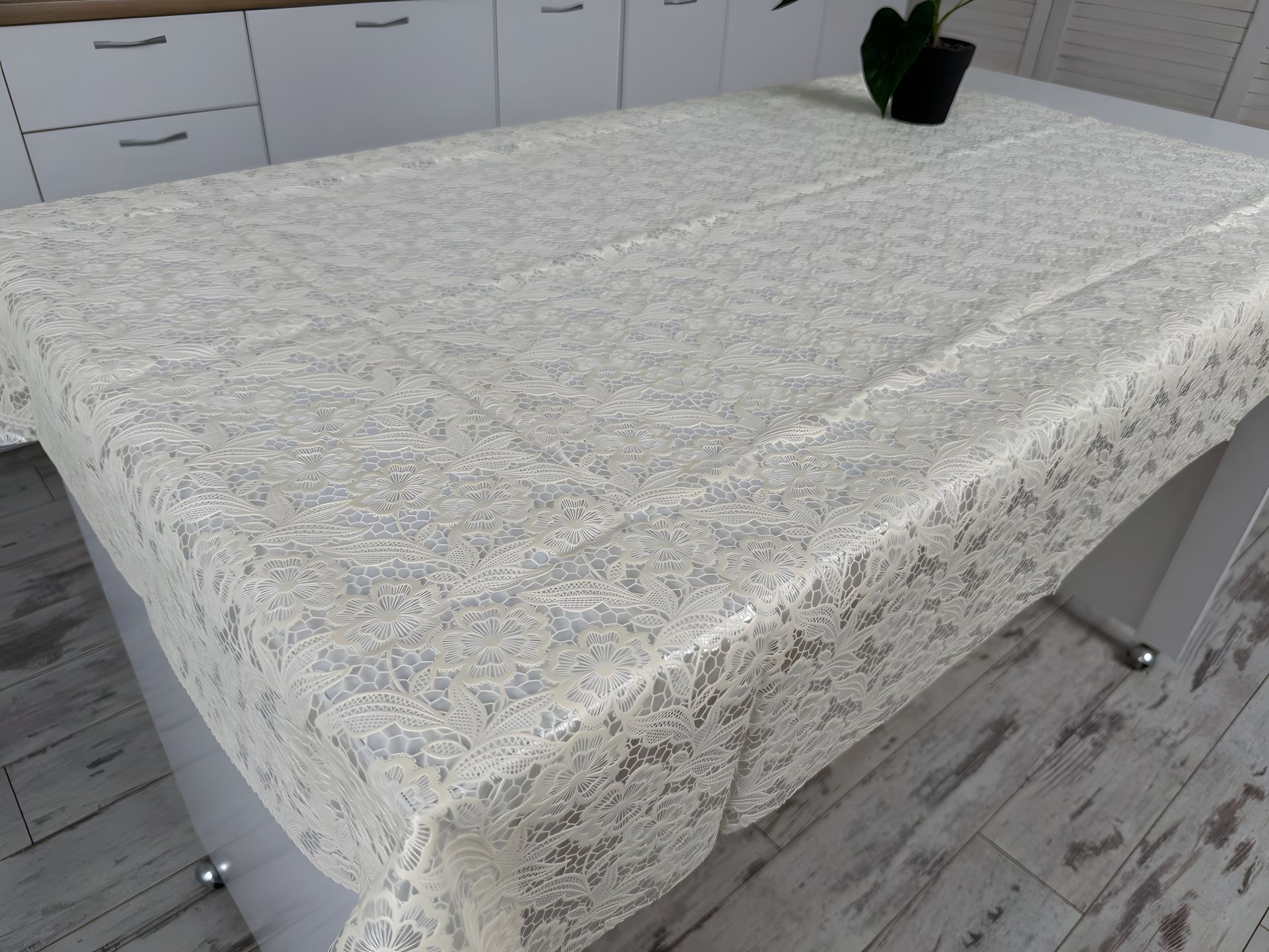 Виниловая скатерть с ажурным рисунком 110x140 см 1506-k-14 Виниловая скатерть с ажурным рисунком 110x140 см 1506-k-14