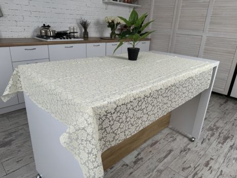 Скатертина вінілова з ажурним малюнком 140*220 см 1507-k-11