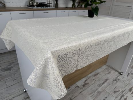Вінілова скатертина з ажурним малюнком 140*220 см 1507-k-10