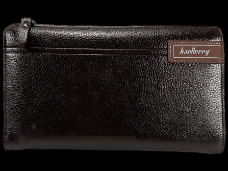 Мужской клатч с монетницей, стильный, коричневый