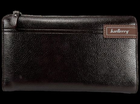 Мужской клатч с монетницей, стильный, коричневый Мужской клатч с монетницей, стильный, коричневый