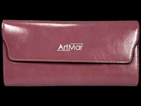 Рожеве жіноче портмоне з екошкіри на блискавці