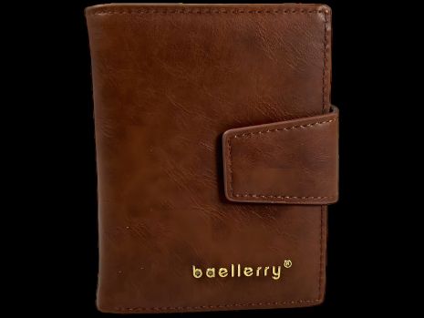 Коричневый мужской кошелек с авто-картхолдером