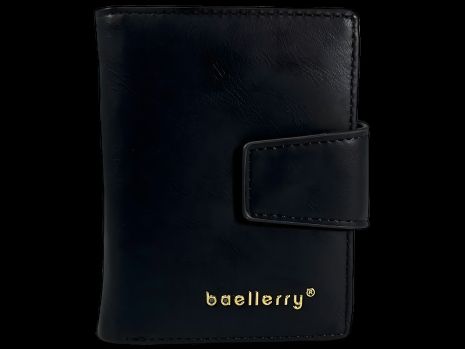 Мужской кошелек с автоматическим картхолдером, черный, экокожа