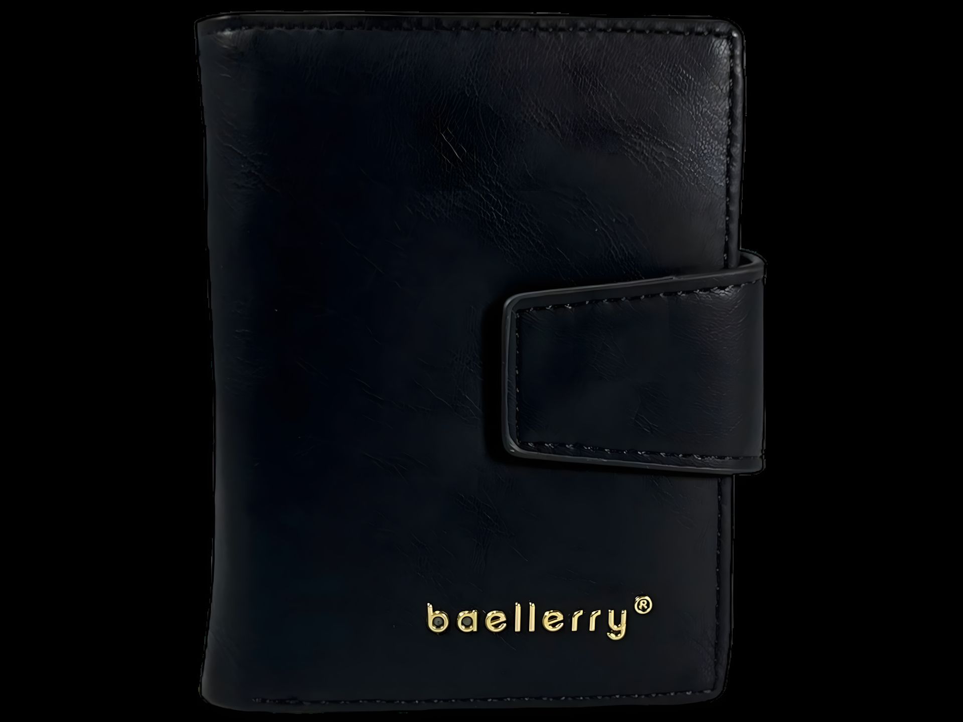 Чоловічий чорний гаманець з автоматичним картхолдером із екошкіри Чоловічий чорний гаманець з автоматичним картхолдером із екошкіри