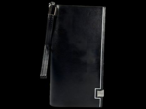 Черное мужское портмоне из искусственной кожи