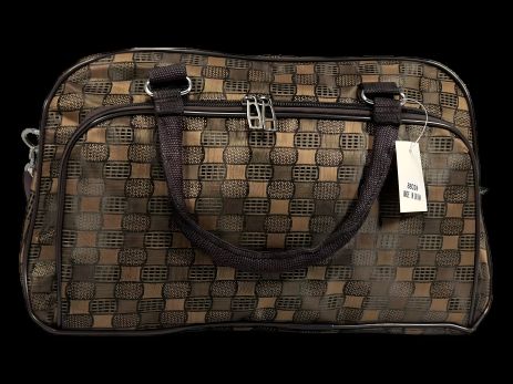 Дорожная сумка-саквояж на два отделения, 21 л, коричневая