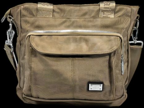 Женская сумка через плечо с четырьмя отделениями, бежевая