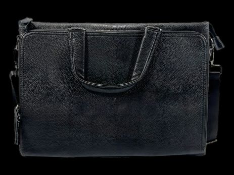 Чоловіча чорна ноутбучна сумка на три відділення