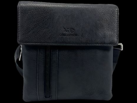 Сумка через плече на п'ять відділень, 3 л, екошкіра, застібка на блискавці та магніті, чорна