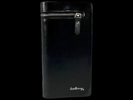 Чоловічий портмоне з екошкіри, чорний колір