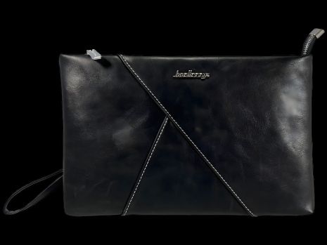 Мужской компактный кошелек с застежкой на молнии, черный цвет