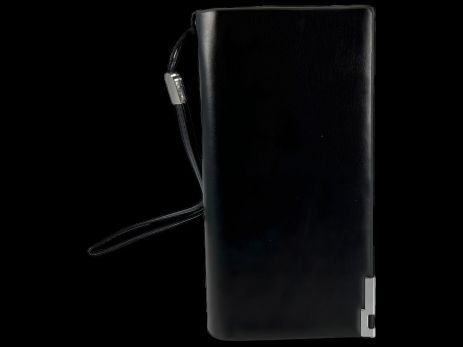 Классическое мужское портмоне с картхолдером из экокожи, черное Классическое мужское портмоне с картхолдером из экокожи, черное