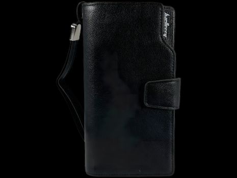 Чоловіче портмоне з картхолдером, чорний колір, шкірозамінник