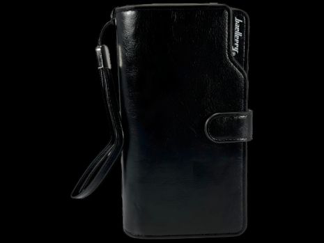 Мужской портмоне с картхолдером из черной экокожи