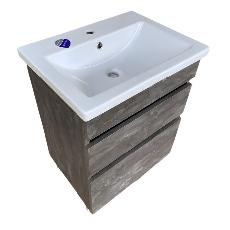 Тумба для ванної без умивальника GT home Лофт Т-6 60 см залізний камінь Тумба для ванної без умивальника GT home Лофт Т-6 60 см залізний камінь