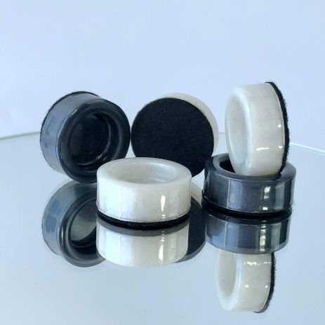 Фішки для гри нарди зі смоли 27×12мм Чорні Білі