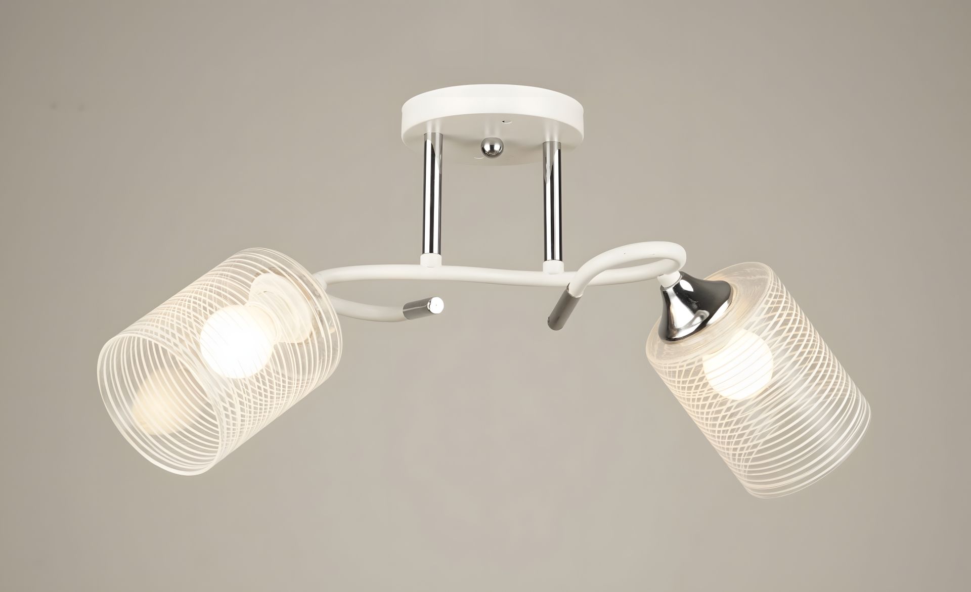 Стельова люстра Sirius B N4523/2 WT+CH з 2 плафонами Стельова люстра Sirius B N4523/2 WT+CH з 2 плафонами