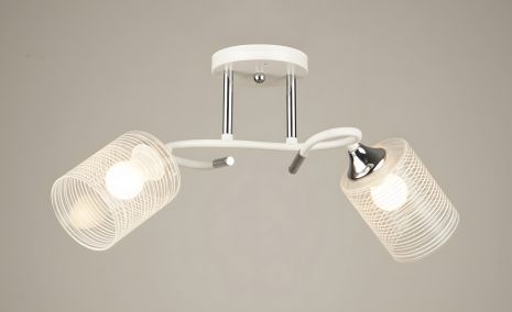 Стельова люстра Sirius B N4523/2 WT+CH з 2 плафонами