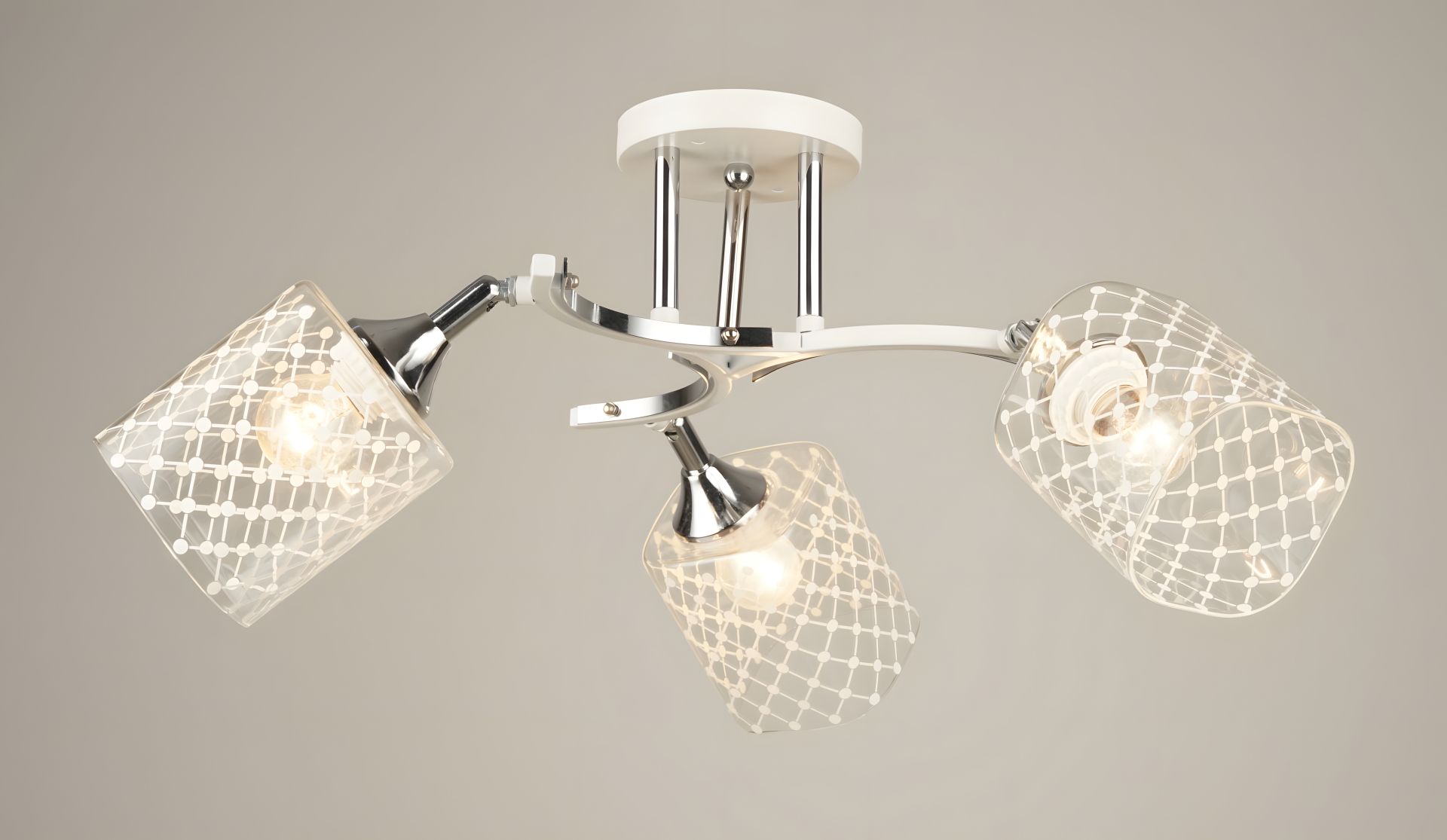 Люстра стельова Sirius B N4513/3 WT+CH з поворотним механізмом Люстра стельова Sirius B N4513/3 WT+CH з поворотним механізмом