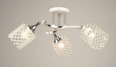Люстра стельова Sirius B N4513/3 WT+CH з поворотним механізмом