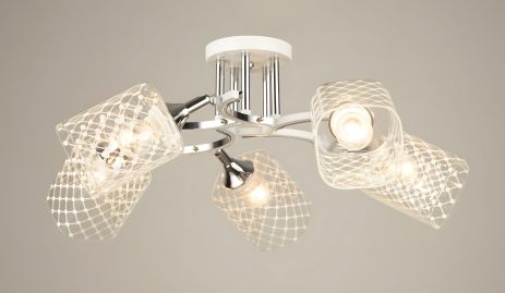 Поворотная потолочная люстра Sirius B N4513/5 WT+CH Поворотная потолочная люстра Sirius B N4513/5 WT+CH