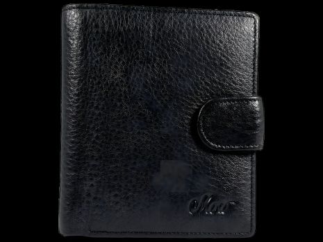 Мужской кожаный портмоне компактного размера, чёрный