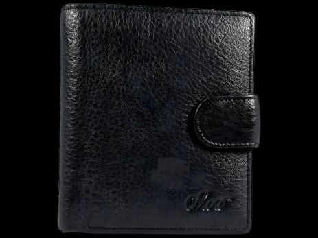 Мужской кожаный портмоне компактного размера, чёрный