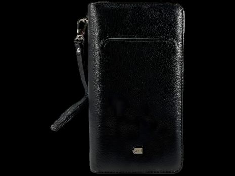 Чоловічий шкіряний портмоне чорного кольору