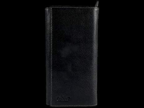 Черный мужской кошелек из кожи, стильный