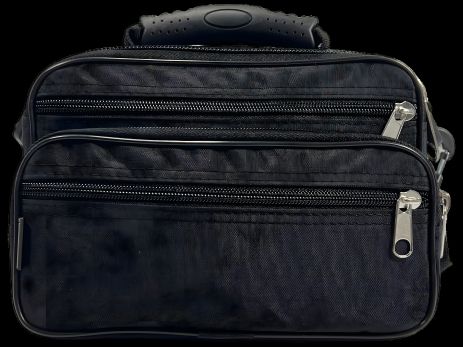 Функціональна чоловіча сумка через плече на п'ять відділень, чорна Функціональна чоловіча сумка через плече на п'ять відділень, чорна