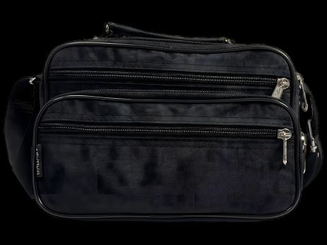 Черная текстильная сумка через плечо на четыре отделения, 5 л Черная текстильная сумка через плечо на четыре отделения, 5 л