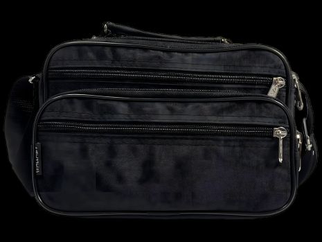 Текстильна сумка через плече міцна, 5 л, чорна