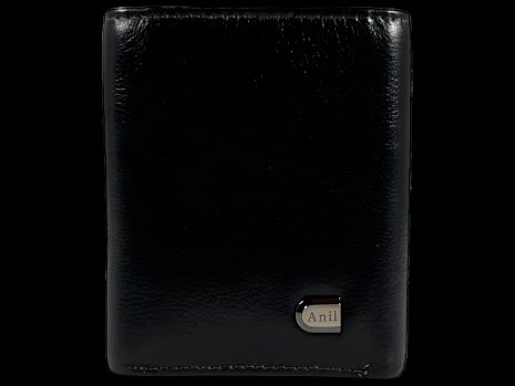 Чоловічий гаманець класичний чорного кольору з натуральної шкіри