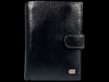 Кожаный мужской кошелек, черный