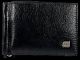 Мужской кожаный кошелек-зажим, черный