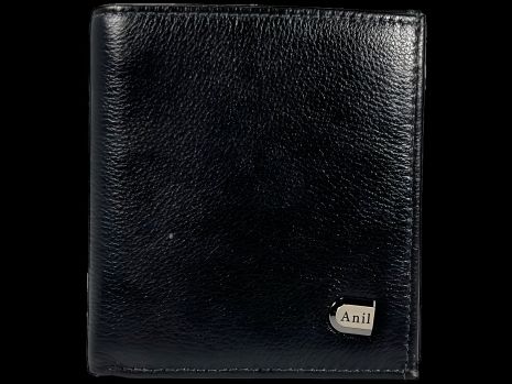 Мужской кожаный кошелек с кнопкой и магнитом