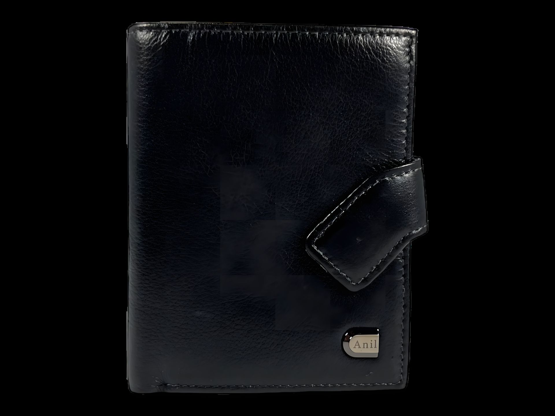 Мужской кошелек из натуральной кожи черного цвета с 3 отделами для купюр Мужской кошелек из натуральной кожи черного цвета с 3 отделами для купюр