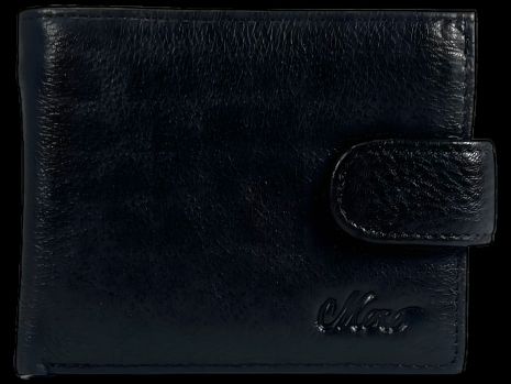 Шкіряний чорний гаманець для чоловіків класичний
