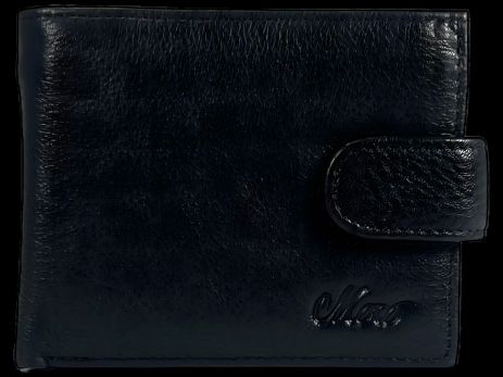 Кошелек мужской классический из натуральной черной кожи