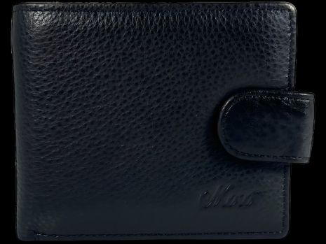 Гаманець чоловічий класичний з натуральної шкіри, 3 відділа для купюр, чорний