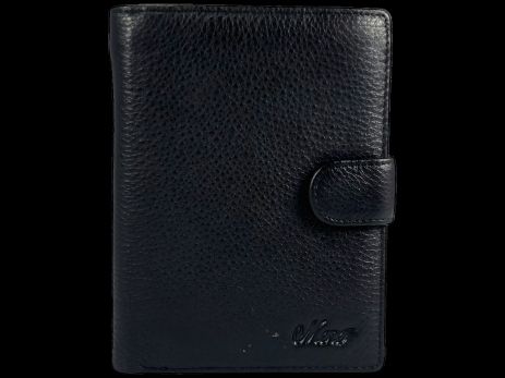 Чорний чоловічий гаманець з натуральної шкіри