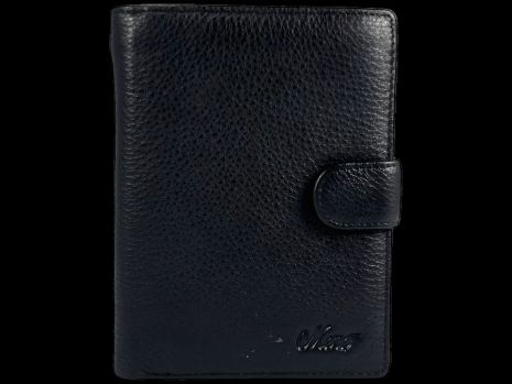 Чорний чоловічий гаманець з натуральної шкіри