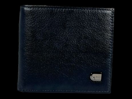 Минималистичный черный кошелек из натуральной кожи для мужчин