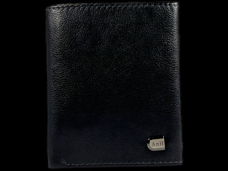 Черный кожаный мужской кошелек