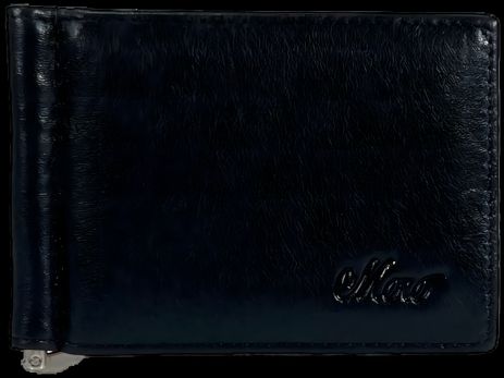 Чоловічий гаманець-затискач стильний зі шкіри чорного кольору